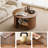 31.5" Solid Wood Fluted Round Drum Coffee Table with Open Storage, Modern Farmhouse Table for Small Living Rooms-304536492