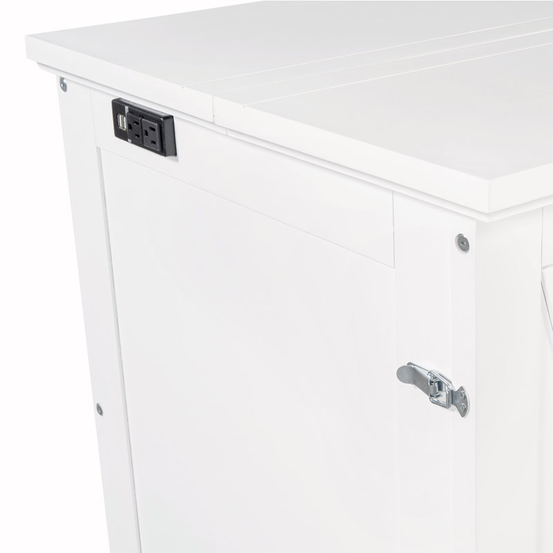 Armoire-lit escamotable Farmhouse, Blanc, Grand lit
