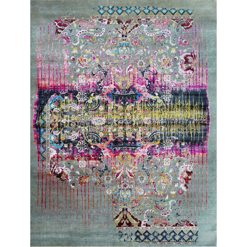 Tapis rectangulaire noué à la main, Rectangle 10 pi x 14 pi