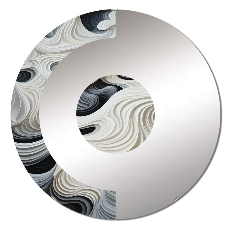 Bralynne - Miroir mural demi-cercle, 31,4 po x 31,4 po