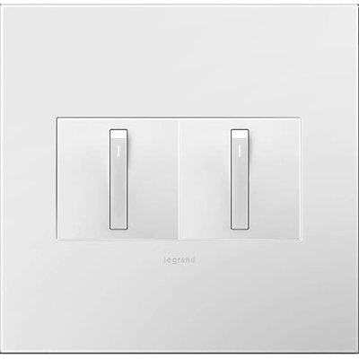 Legrand adorne 2-Gang Wall Plate/Outlet Cover in Gloss White-on-White Finish