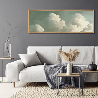 «Relaxing Calm Green Clouds», impression sur toile encadrée surdimensionnée