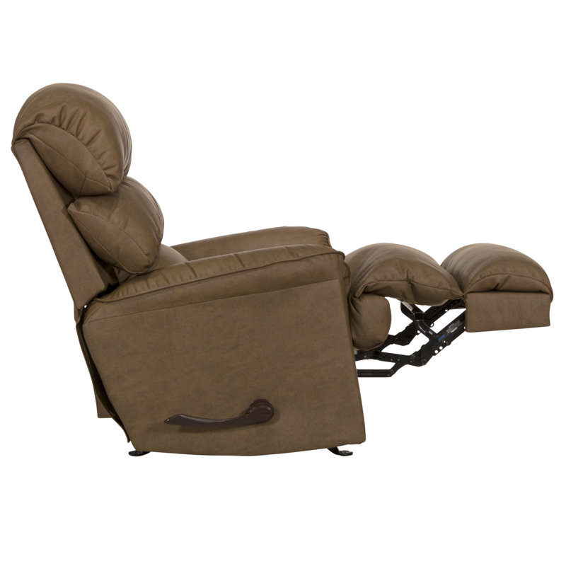 Montello Chaise Rocker Recliner In Nanobionic Fabric, Brown