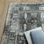 Tapis oriental en polyester tissé à la machine en gris-1375691692