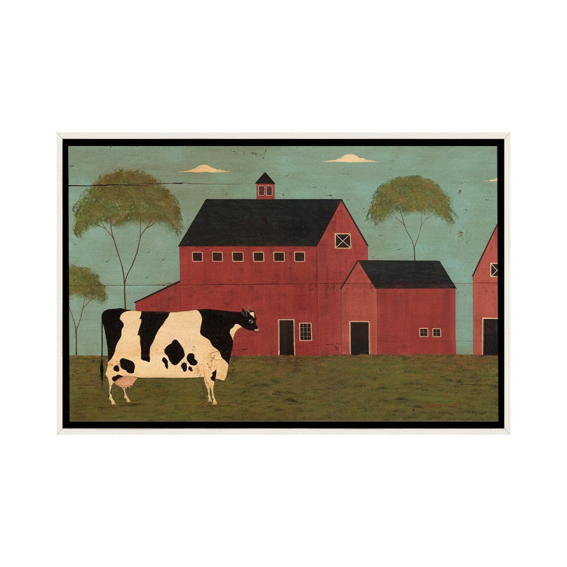 Nellies Barn - reproduction d'art mural, Blanc patiné, H 26 po x l 40 po, Reproduction encadrée sans passe-partout