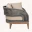 Chaise de terrasse Orbit - Bois d'eucalyptus vieilli avec corde grise et coussins en oléfine taupe