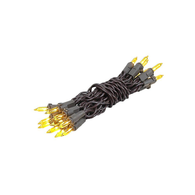 Mini-chaîne 20 ampoules pour l’extérieur 8,5' Pitman, Jaune, Brun