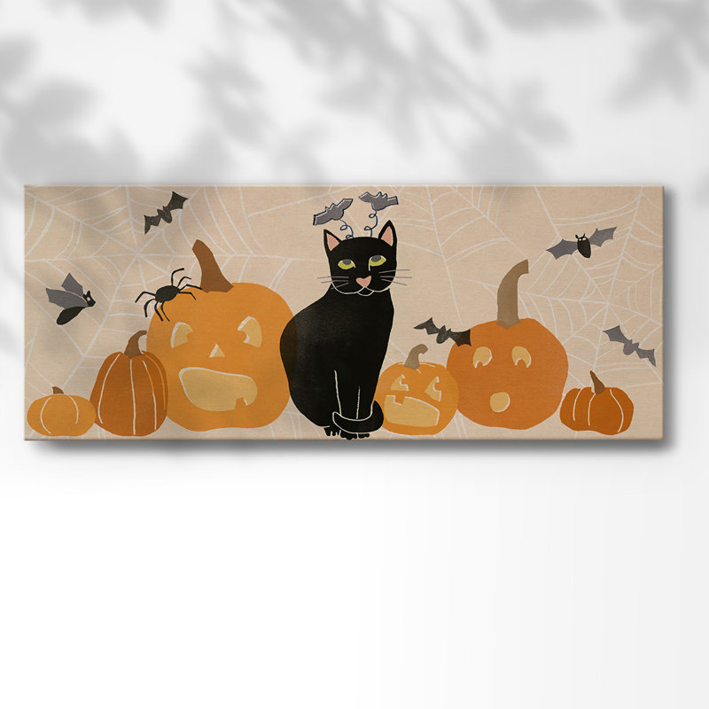 «Pumpkin Patch Cats Collection D», reproduction sur toile, H 24 po x l 60 po x P 1,5 po