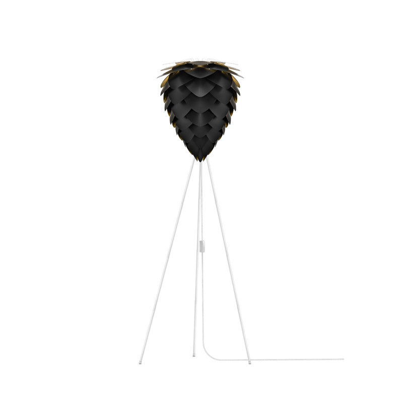 63'' Tripod Floor Lamp, White, Black/Gold