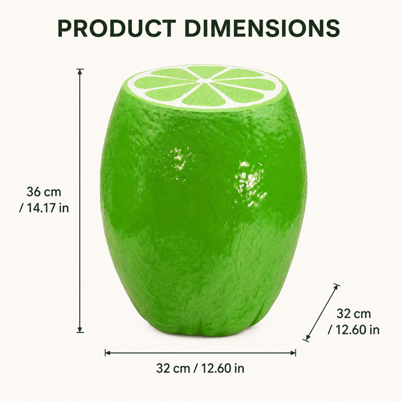 Lime Shaped Resin Accent Stool and Side Table