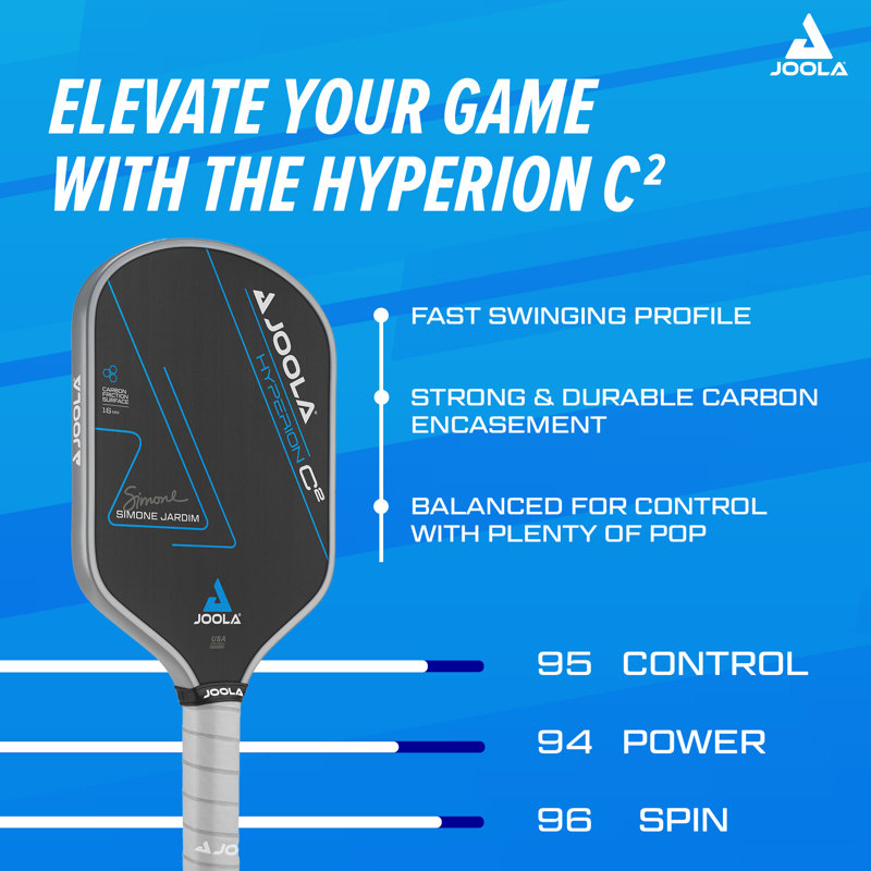 JOOLA Simone Jardim Hyperion C2 - Charged Surface Technology - USAPA Approved - 16mm