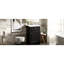 Meuble-lavabo noir de 20 pouces avec lavabo en céramique, construction et tablette réglable pour un lavabo fiable. Compact et fonctionnel. Protection contre le débordement. Porte-porte. Finition.