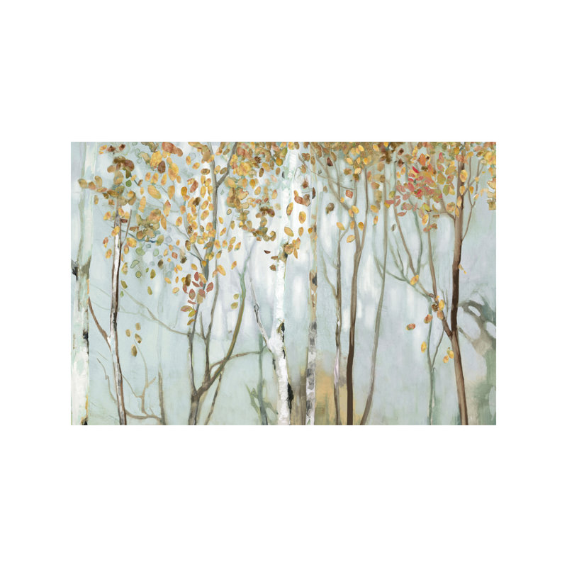 Birch In The Fog Ii by Allison Pearce - Painting on Canvas, 101.6 cm H x 66.04 cm W x 1.91 cm D, No Frame