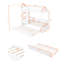 Lit simple en bois avec lit gigogne simple (blanc)