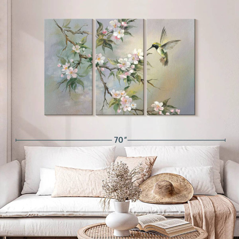 Springtime Hummingbird, 32" H x 50" W