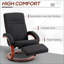 Fauteuil inclinable manuel inclinable avec repose-pieds, accoudoirs rembourrés et amp; Chaise de salon moderne à base de bois | Noir | Polyester