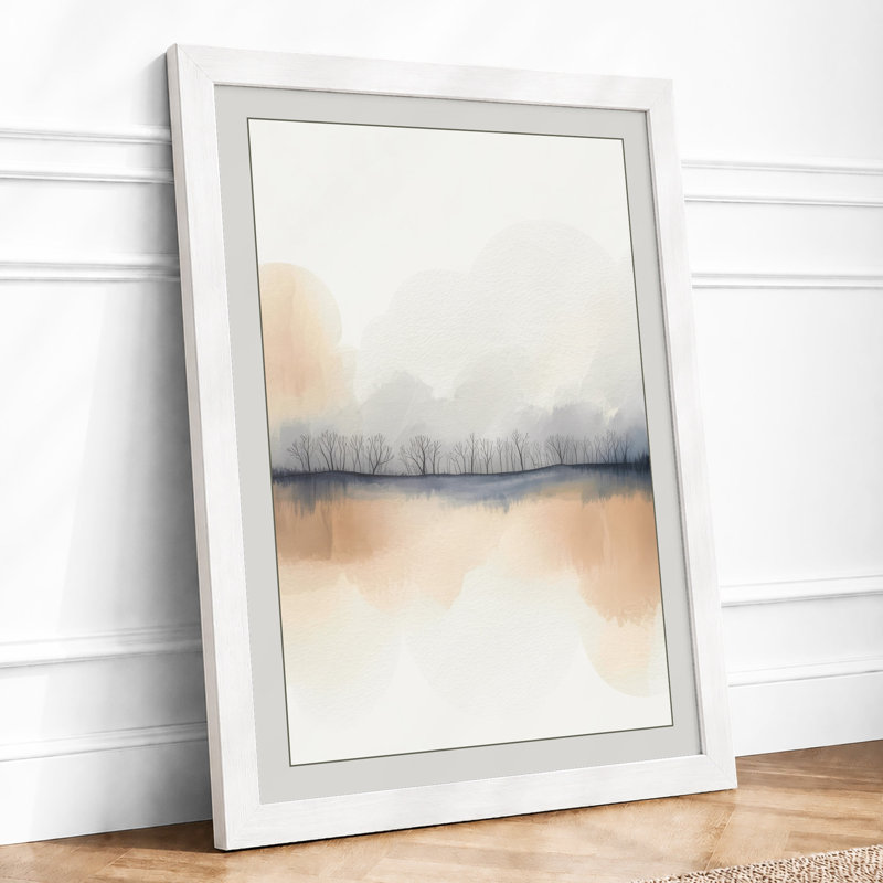 Still Water, Winter Trees Scandinavian - Print, A1 - 84.1 x 59.4 cm, White