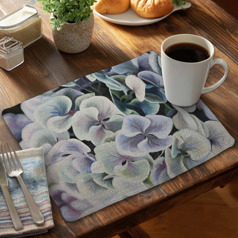 Purple Braided Placemat - Colorful Hydrangea Flowers Decor