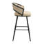 Ensemble de 2 tabourets de bar en velours beige avec pieds en fer noir, tabourets de comptoir modernes pour îlot de cuisine-41678157