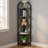 5-tier Corner Bookshelf, Industrial Corner Storage Shelf And Plant Stand, Rustic Brown And Black