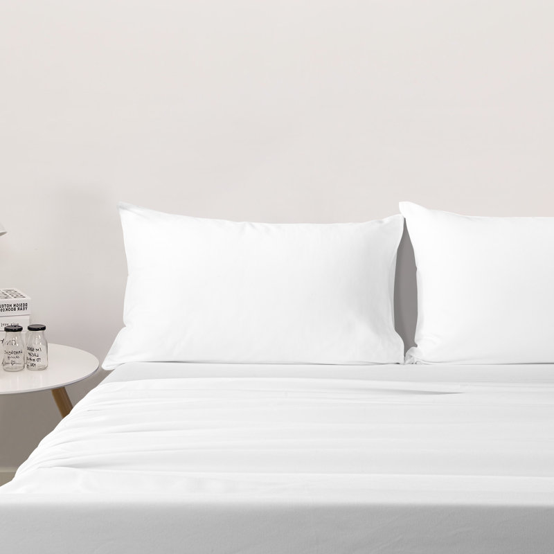 Ensemble de draps, ensemble de draps en microfibre brossée 1800 avec poche profonde - NTBAY, Blanc
