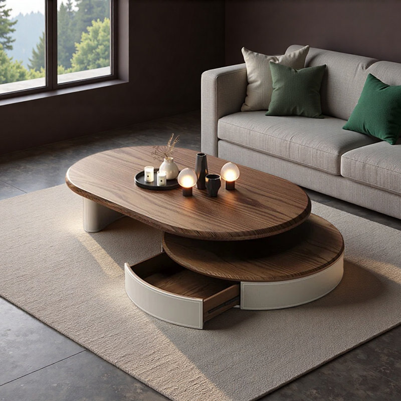 Table basse extensible ovale