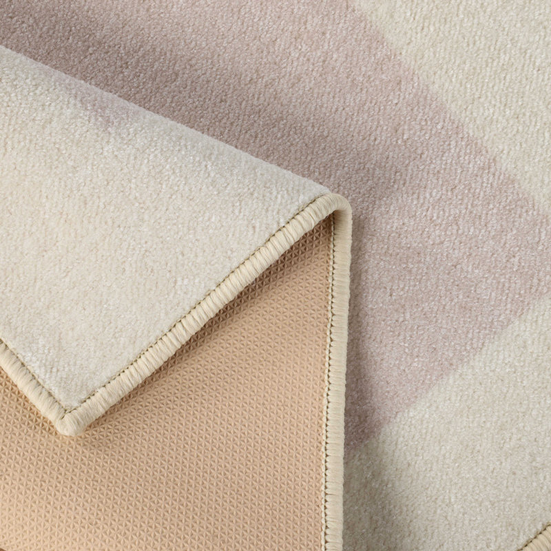 Kenady 2 Piece Machine Washable Non-Slip Latex Backing 2 Piece Kitchen-Bath Rug Set, Cream