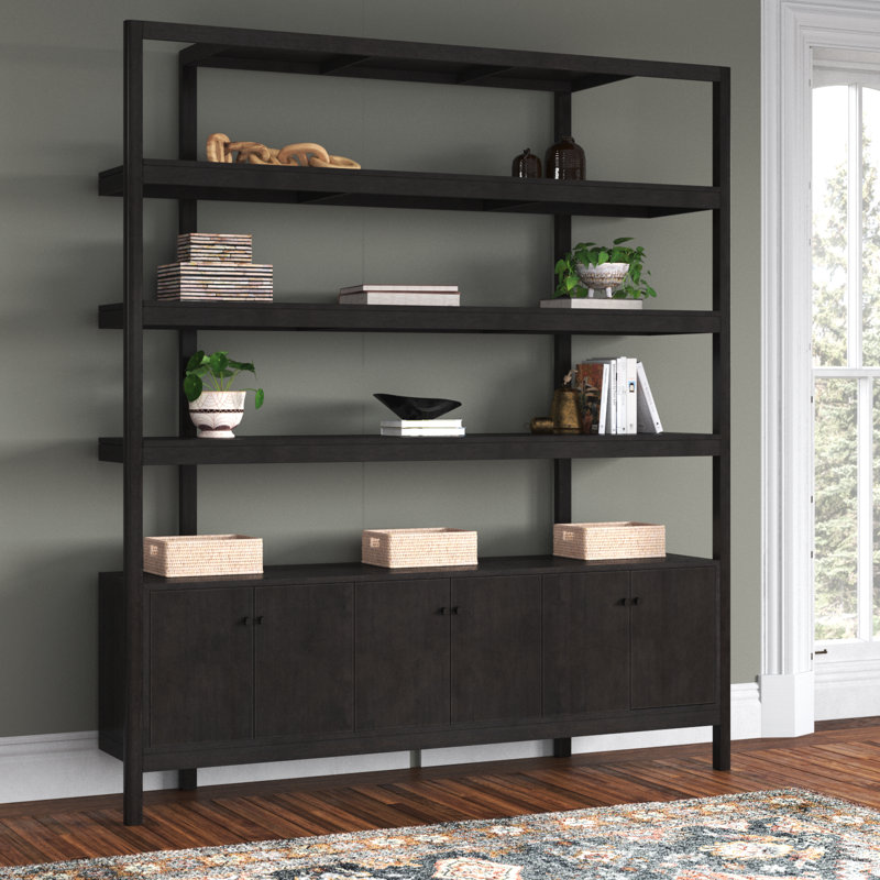 Jeanna Storage Bookcase, Worn Black