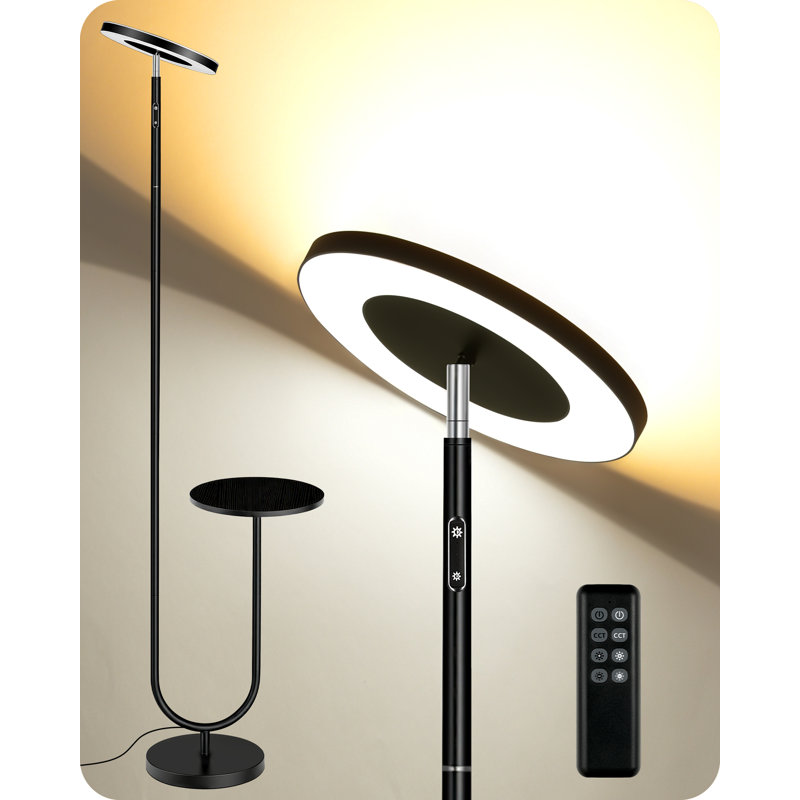 Lampe sur pied 63 po à DEL avec plateau et télécommande