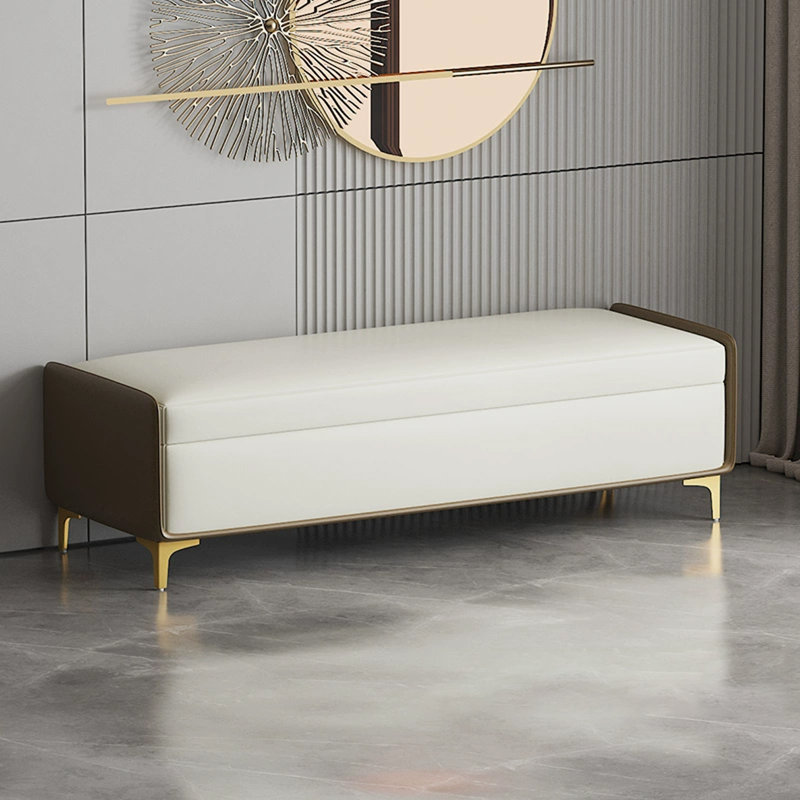 Banc avec revêtement, Beige / brun, 15.75" H x 62.99" W x 15.75" D