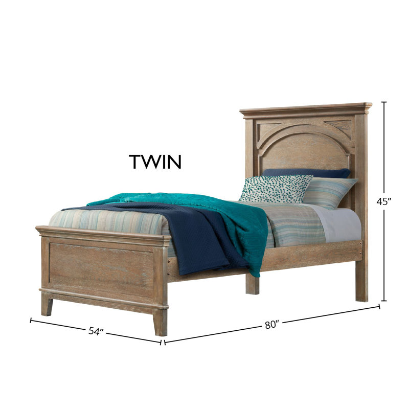 Lit complet en bois Leland, Lit simple