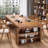 Burlywood Rectangular Solid Wood Executive Desk-522340428