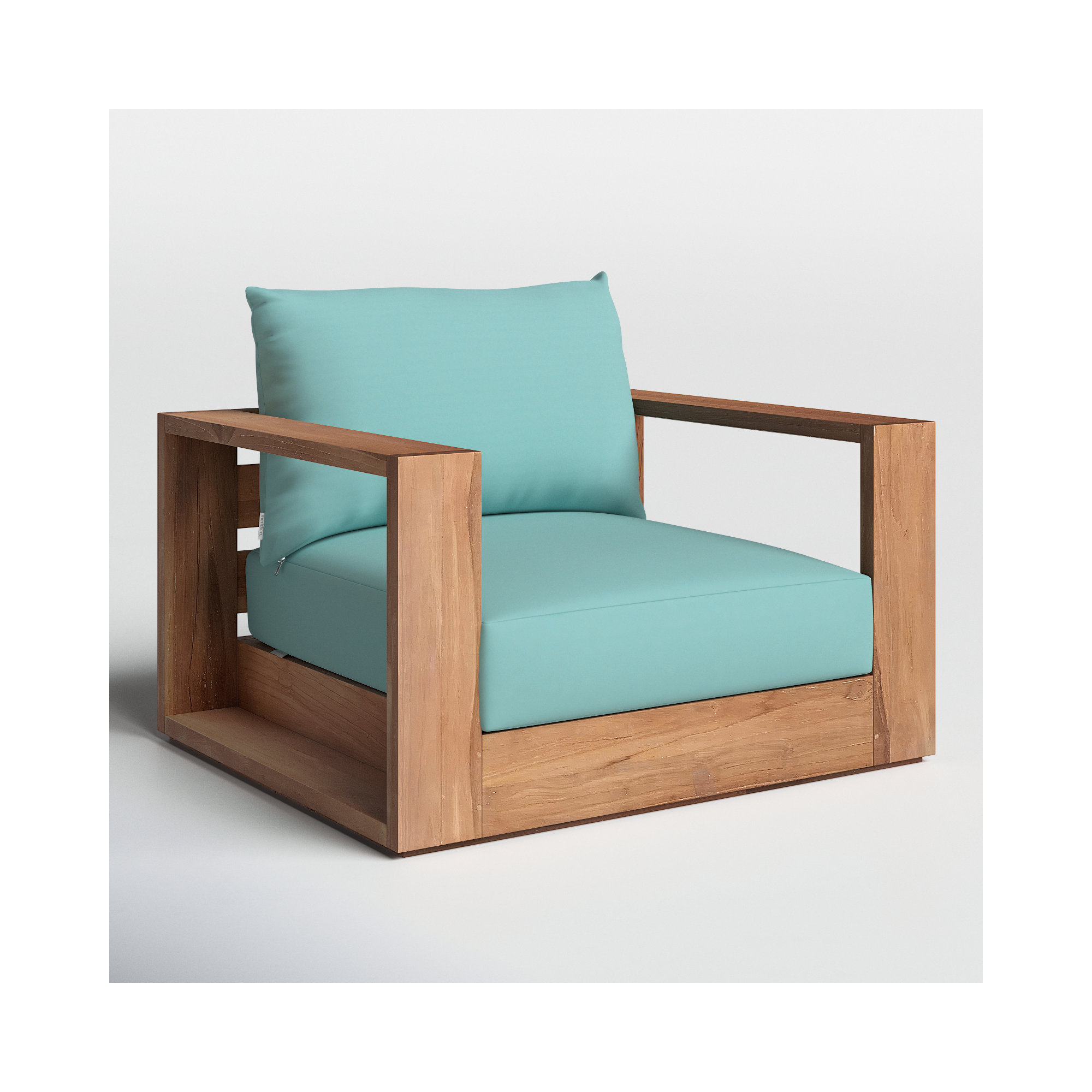 Gazel Teak Outdoor Lounge Chair, Sea Blue