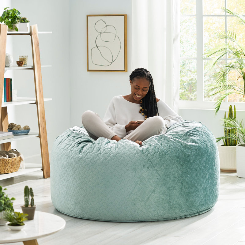 Grand fauteuil à billes Grunewald Trule, Bleu sarcelle