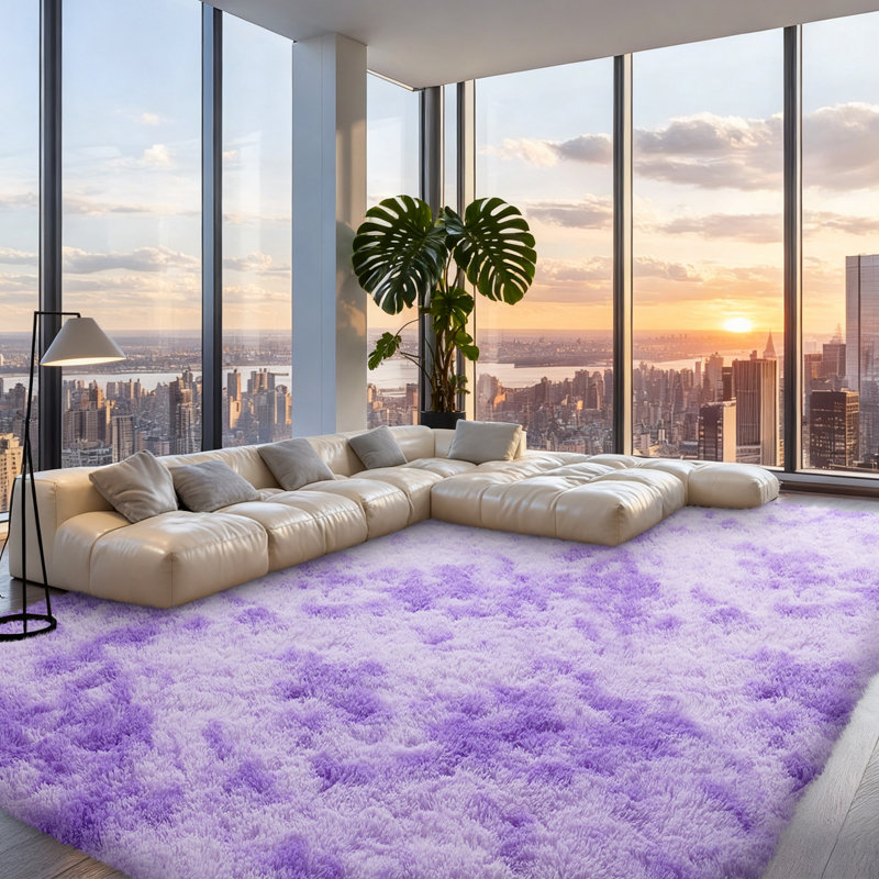 Silk-Cloud Series - Sleek Premium Velvet Area Rug, Ultra-Smooth Touch Silky Microfiber, Non-Slip & Shed-Free Minimalist Shag Rug for Bedroom
