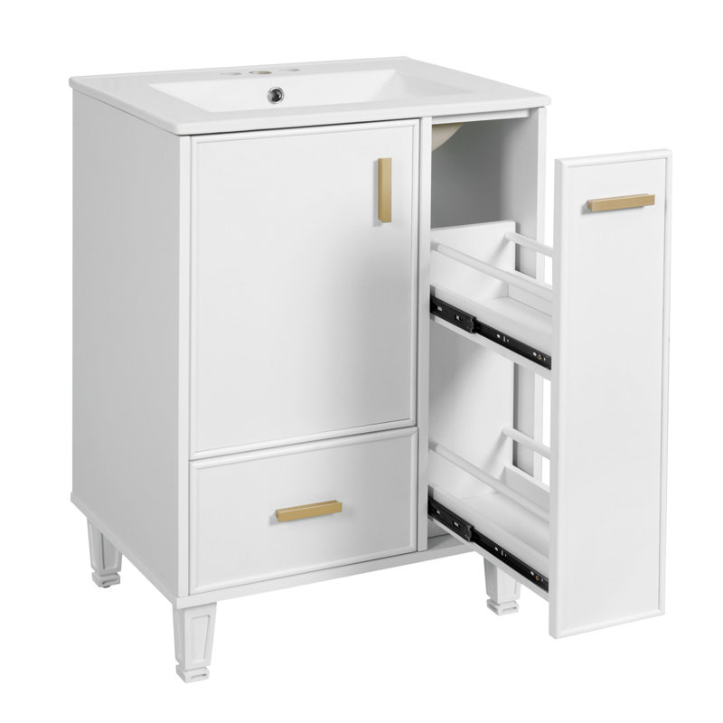 Meuble-lavabo de salle de bain avec lavabo / armoire de salle de bain avec tablette de porte / tiroir profond / meuble-lavabo de salle de bain