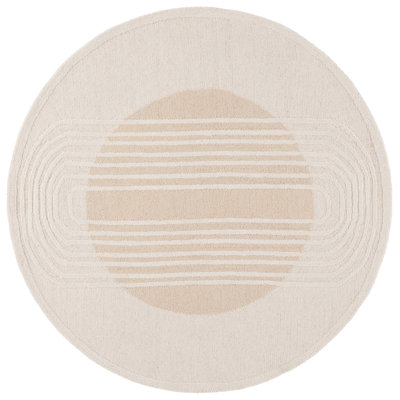 Lockney Rodeo Drive Hand Tufted Wool/Cotton Abstract Rug in Beige/Ivory