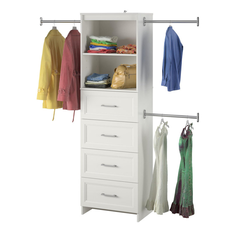 Système de rangement pour tour de garde-robe Akaylia l 65,7 po - l 95,7 po