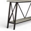 Très longue table de canapé avec tablettes de rangement à deux niveaux, idéale pour les couloirs, les salons, les vestibules et les entrées, offrant beaucoup de rangement et une fabrication robuste-337662191