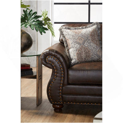 Ensemble de canapé, de causeuse et de chaise rembourrés en similicuir Leinster