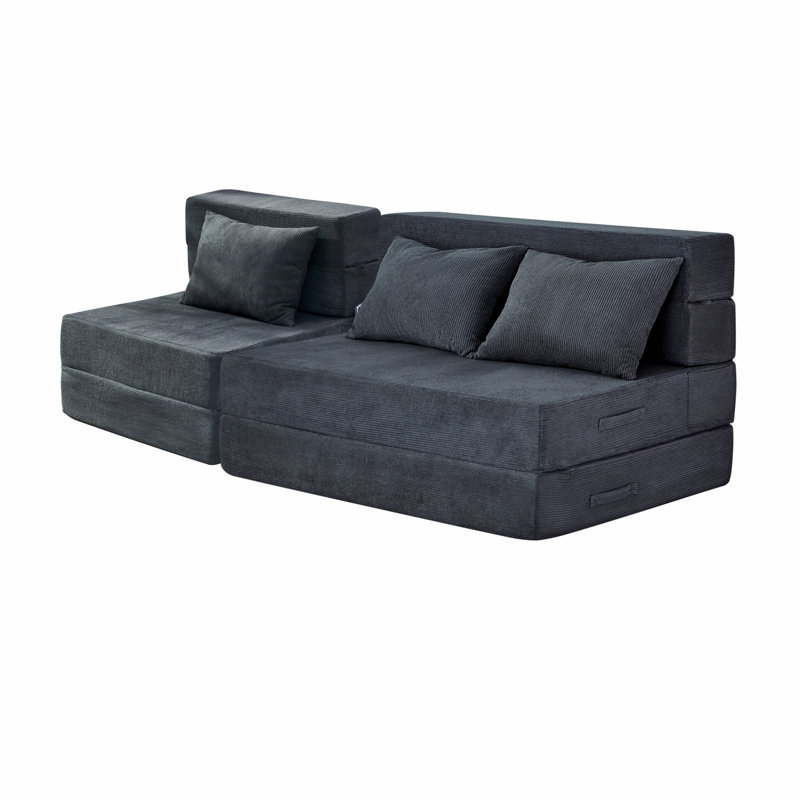 Boneless Convertible Sofa Chair Combined to be Couch, Foldable Sleeper Bed