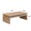 Table rectangulaire en bois naturel de 46,32 po Longueur x 23,08 de largeur, 15,84 de hauteur, minimaliste et L 47,6 po x l 23,6 po x H 16,3 po, style moderne avec finition
