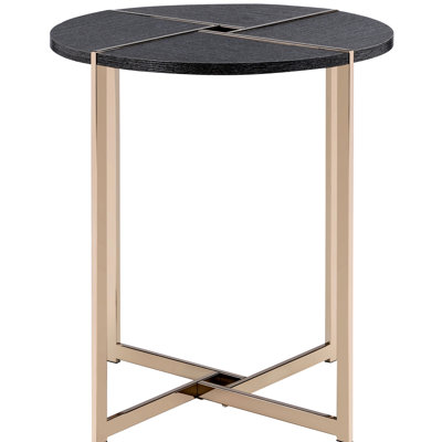 Black Champagne Table - For Indoor Plants Metal Legged And Attractive