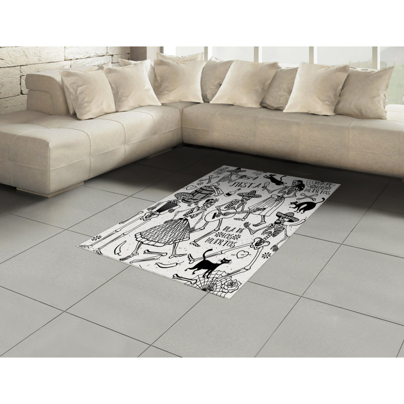 Tapis d'Halloween à haute densité en fibre de polyester à longs fils décoratifs, Rectangle— 4 pi x 5 pi 8 po