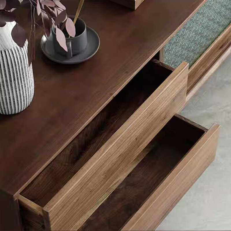 Meuble télé simple de style rétro avec rangement solide, 86.61"
