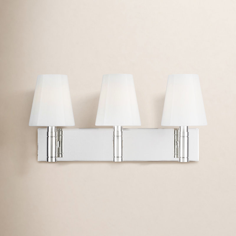 Éclairage pour salle de bain à intensité variable 3 lumières Avron par Thomas O'Brien, Nickel poli