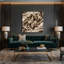 «Geometric Abstraction», art mural sur toile beige-1261034172