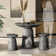 Foundry Select Faux Travertine Bistro Table Tithi Concrete Patio Table for Indoor and Outdoor Use