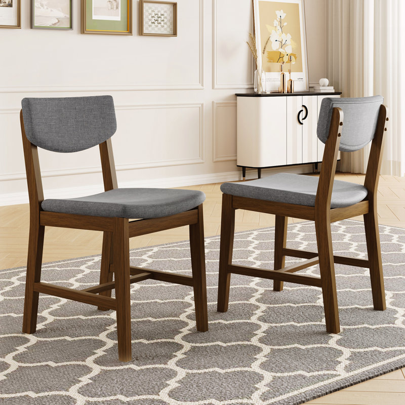 Chaise de salle à manger rustique 4 pièces 4 pièces, Gris, Noyer