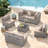 6 - Person Outdoor Patio Conversation Set with Cushions-195091162